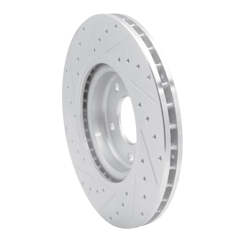 R1 Concepts R1 98-06 Jaguar XJR Front Right Drilled & Slotted Silver Brake Rotor
