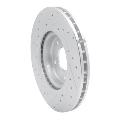 R1 Concepts R1 98-06 Jaguar XJR Front Right Drilled & Slotted Silver Brake Rotor