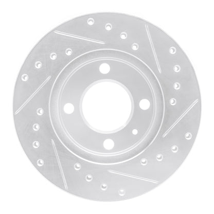 R1 Concepts R1 80-08 Audi 4000 Front Left Drilled & Slotted Silver Brake Rotor
