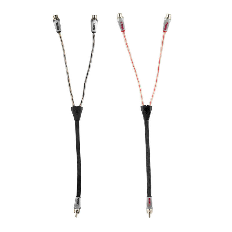 DS18 Level 3 RCA Wire Y Connector 1 Male to 2 Female Black + Red Kit