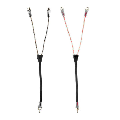 DS18 Level 3 RCA Wire Y Connector 1 Male to 2 Female Black + Red Kit