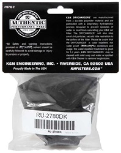 K&N Engineering K&N Air Filter Wrap Black Oval Tapered 3.75in Base I/S Width x 2.5in Top I/S Width x 2.75in H
