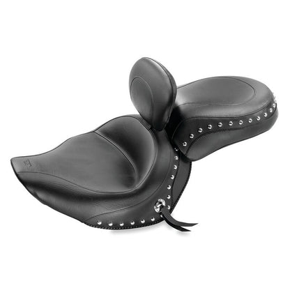Mustang Motorcycle Mustang 06-15 Yamaha Roadliner, Stratoliner Wide Touring Solo Seat w/Driver Backrest Studs - Black
