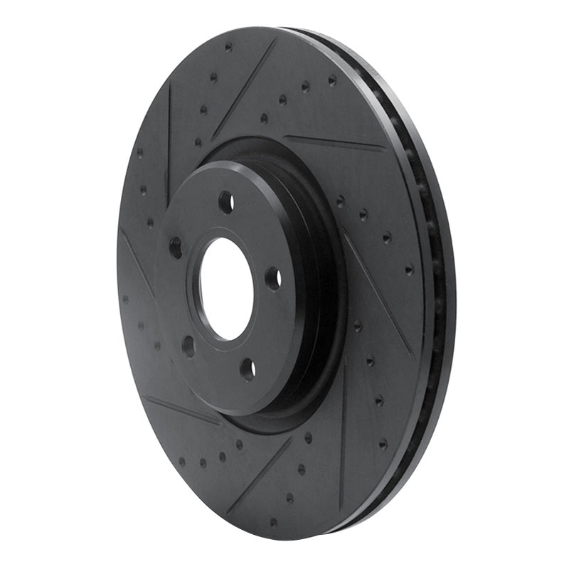 R1 Concepts R1 04-19 Ford Focus Front Left Drilled & Slotted Black Brake Rotor