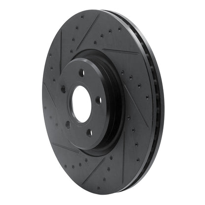 R1 Concepts R1 04-19 Ford Focus Front Left Drilled & Slotted Black Brake Rotor