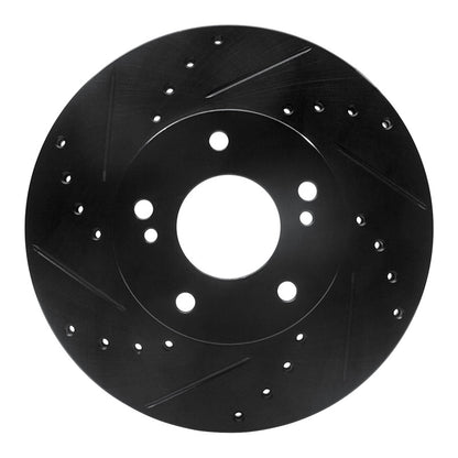 R1 Concepts R1 89-99 Infiniti I30 Front Left Drilled & Slotted Black Brake Rotor