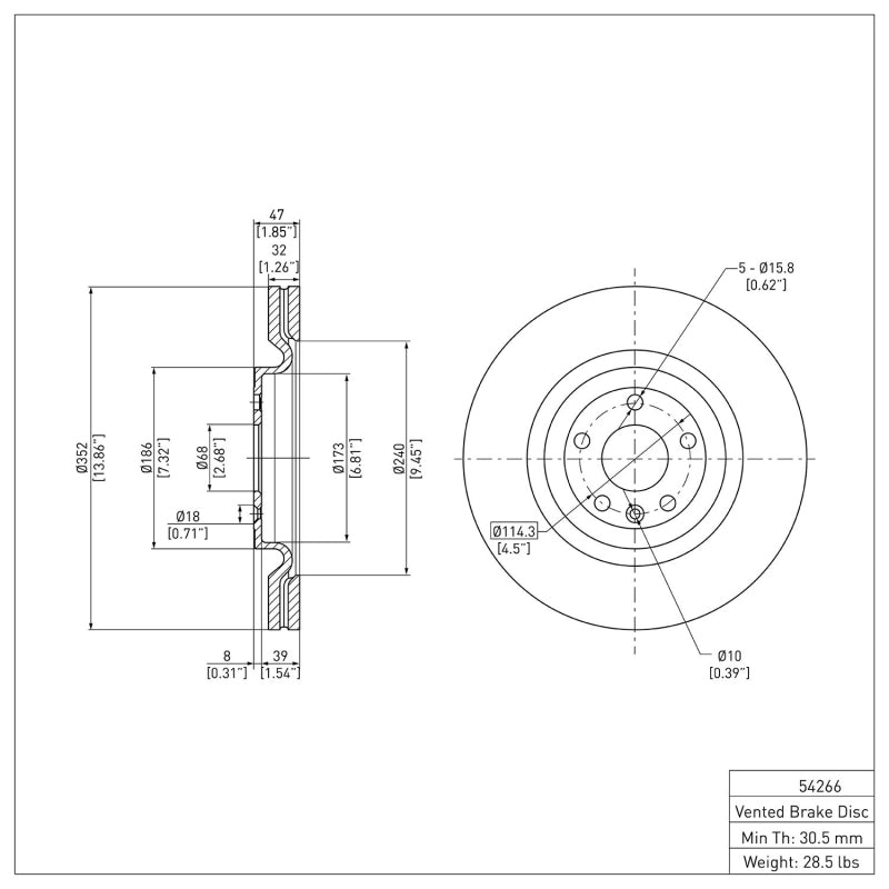 DFC 13-19 Ford Taurus (Excl SHO) Front GeoSPEC Coated Rotor