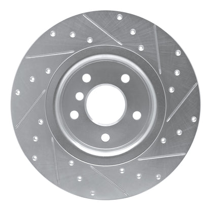 R1 Concepts R1 17-19 Jaguar XE Rear Left Drilled & Slotted Silver Brake Rotor