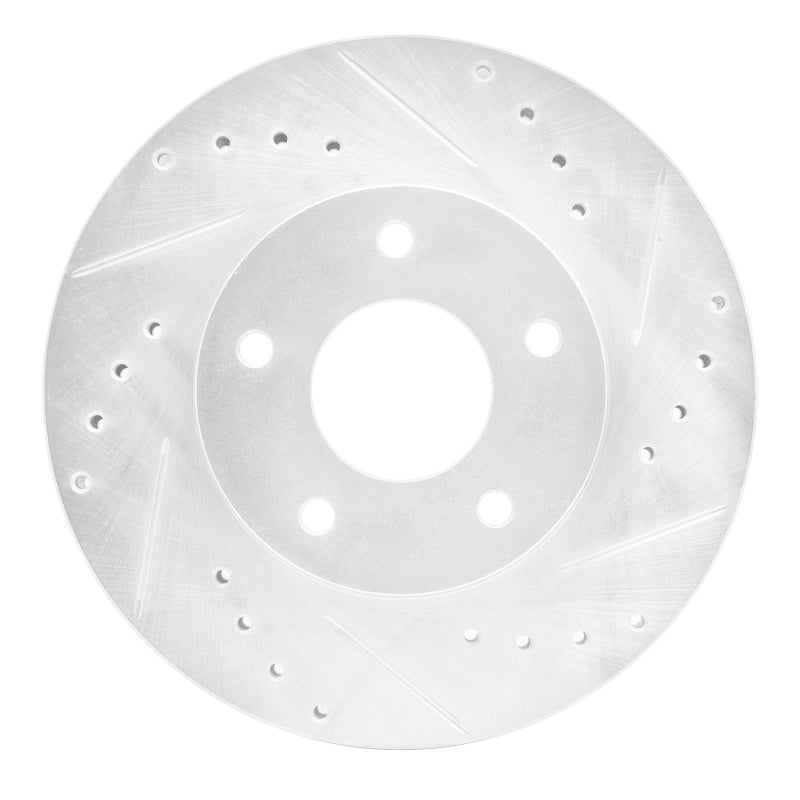 R1 Concepts R1 99-01 Infiniti I30 Front Right Drilled & Slotted Silver Brake Rotor