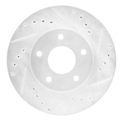 R1 Concepts R1 99-01 Infiniti I30 Front Right Drilled & Slotted Silver Brake Rotor