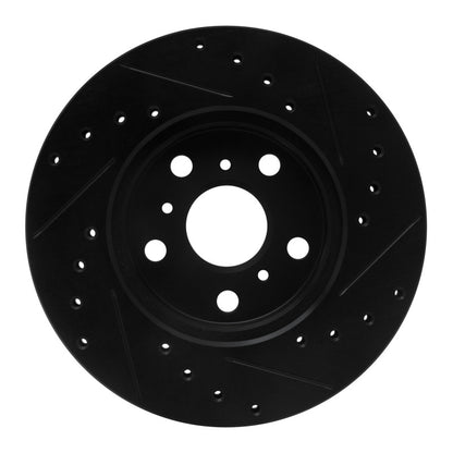 R1 Concepts R1 88-93 Toyota Celica Front Left Drilled & Slotted Black Brake Rotor