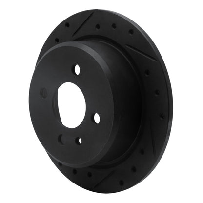 R1 Concepts R1 84-91 BMW 325IS Rear Left Drilled & Slotted Black Brake Rotor