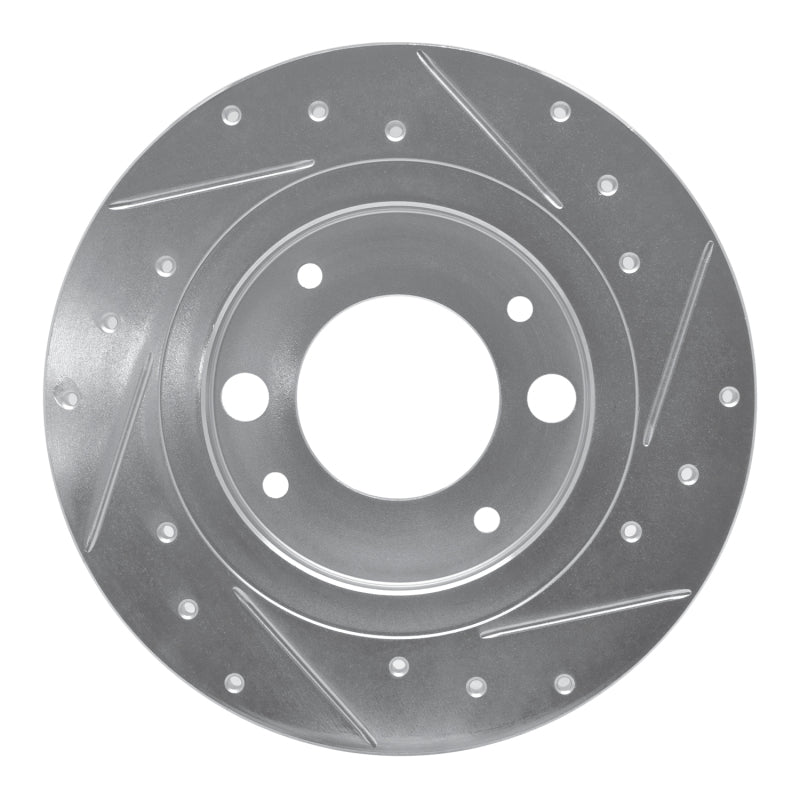 R1 Concepts R1 71-89 Peugeot 505 Rear Left Drilled & Slotted Silver Brake Rotor