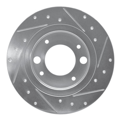 R1 Concepts R1 71-89 Peugeot 505 Rear Left Drilled & Slotted Silver Brake Rotor