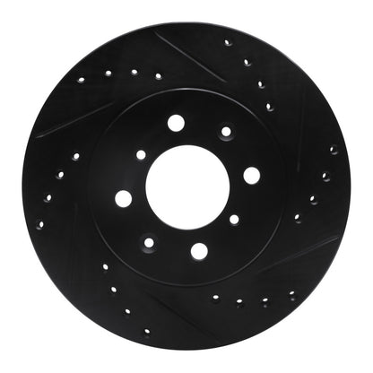 R1 Concepts R1 88-91 Honda Accord Sedan Front Right Drilled & Slotted Black Brake Rotor