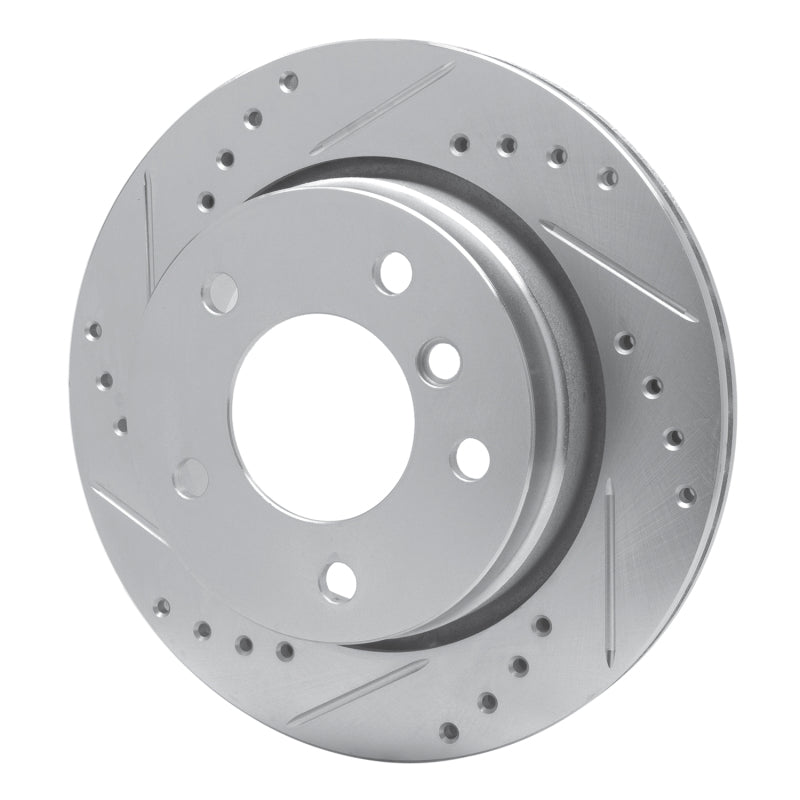 R1 Concepts R1 96-05 BMW 323CI Rear Left Drilled & Slotted Silver Brake Rotor