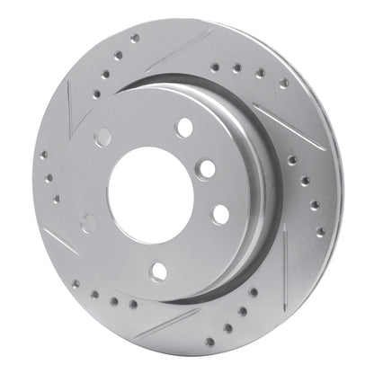 R1 Concepts R1 96-05 BMW 323CI Rear Left Drilled & Slotted Silver Brake Rotor