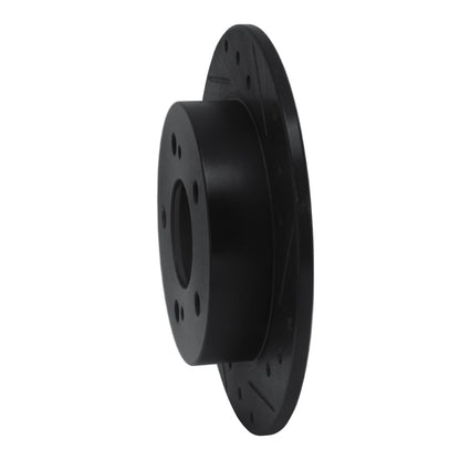 R1 Concepts R1 94-98 Nissan 240SX Rear Right Drilled & Slotted Black Brake Rotor