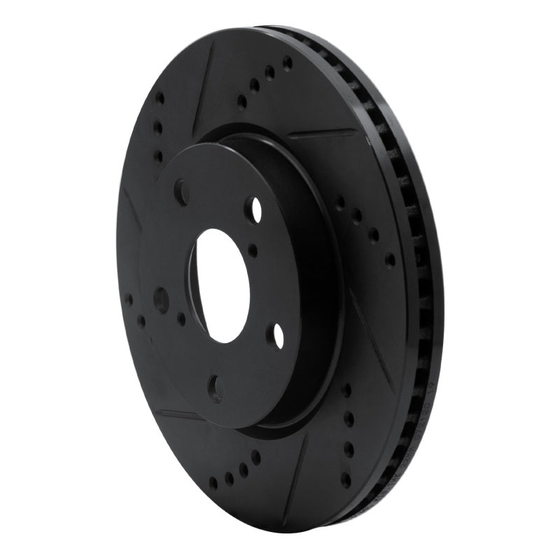 R1 Concepts R1 06-18 Lexus HS250H Front Left Drilled & Slotted Black Brake Rotor