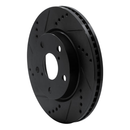 R1 Concepts R1 06-18 Lexus HS250H Front Left Drilled & Slotted Black Brake Rotor