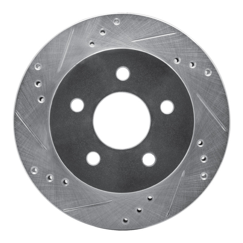 R1 Concepts R1 90-92 Ford Taurus SHO Rear Left Drilled & Slotted Silver Brake Rotor