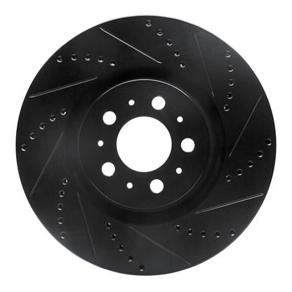 R1 Concepts R1 04-07 Volvo V70 Front Right Drilled & Slotted Black Brake Rotor