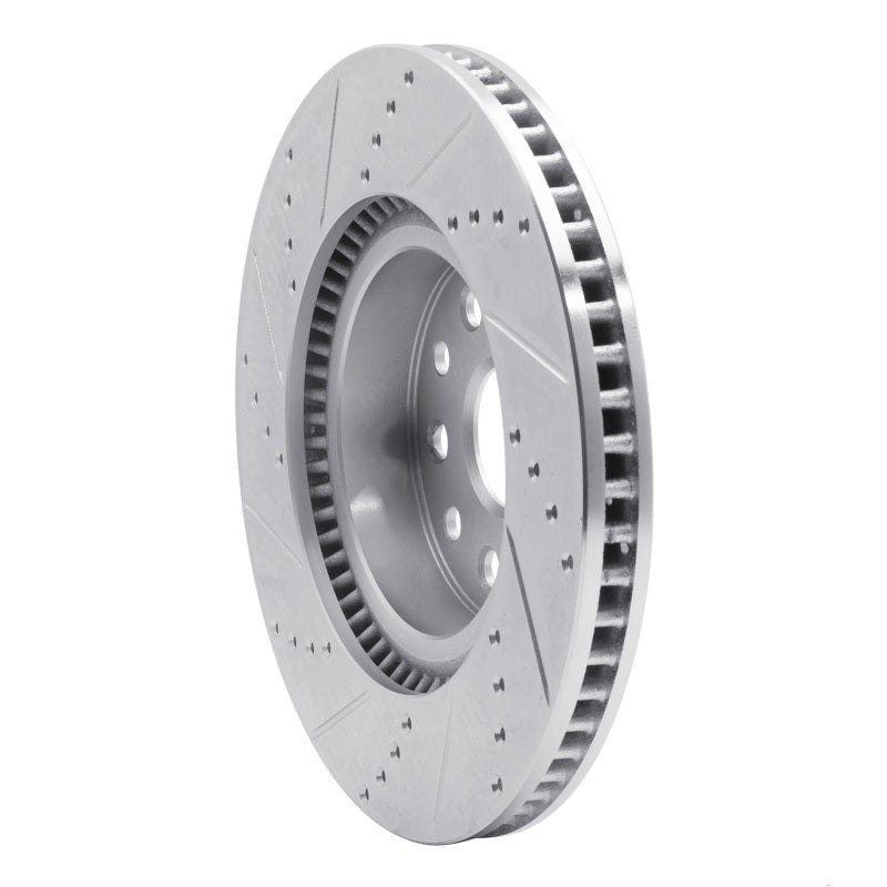 R1 Concepts R1 07-23 Lexus LS460 Front Right Drilled & Slotted Silver Brake Rotor