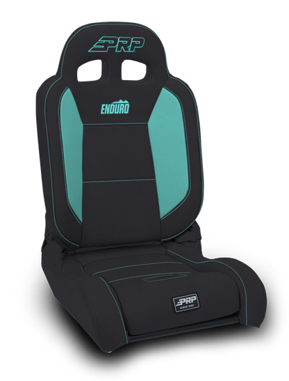 PRP Seats PRP EnduroDaily Reclining Suspension Seat - Black/Teal Vinyl - Driver