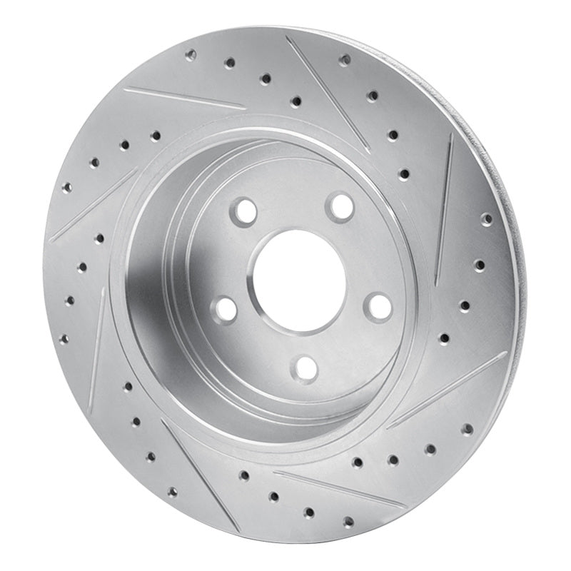 R1 Concepts R1 06-10 Jeep Grand Cherokee Rear Left Drilled & Slotted Silver Brake Rotor