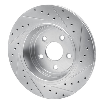 R1 Concepts R1 06-10 Jeep Grand Cherokee Rear Left Drilled & Slotted Silver Brake Rotor