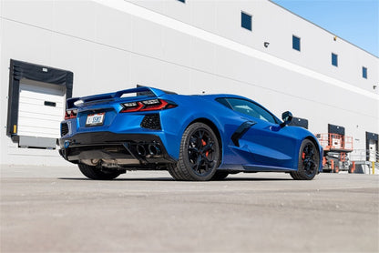 CORSA Performance Corsa 20-25 Corvette C8 3in Valved Cat-Back 4.5in Blk Quad Tips Fits Factory Perf Exhaust DeletesAFM