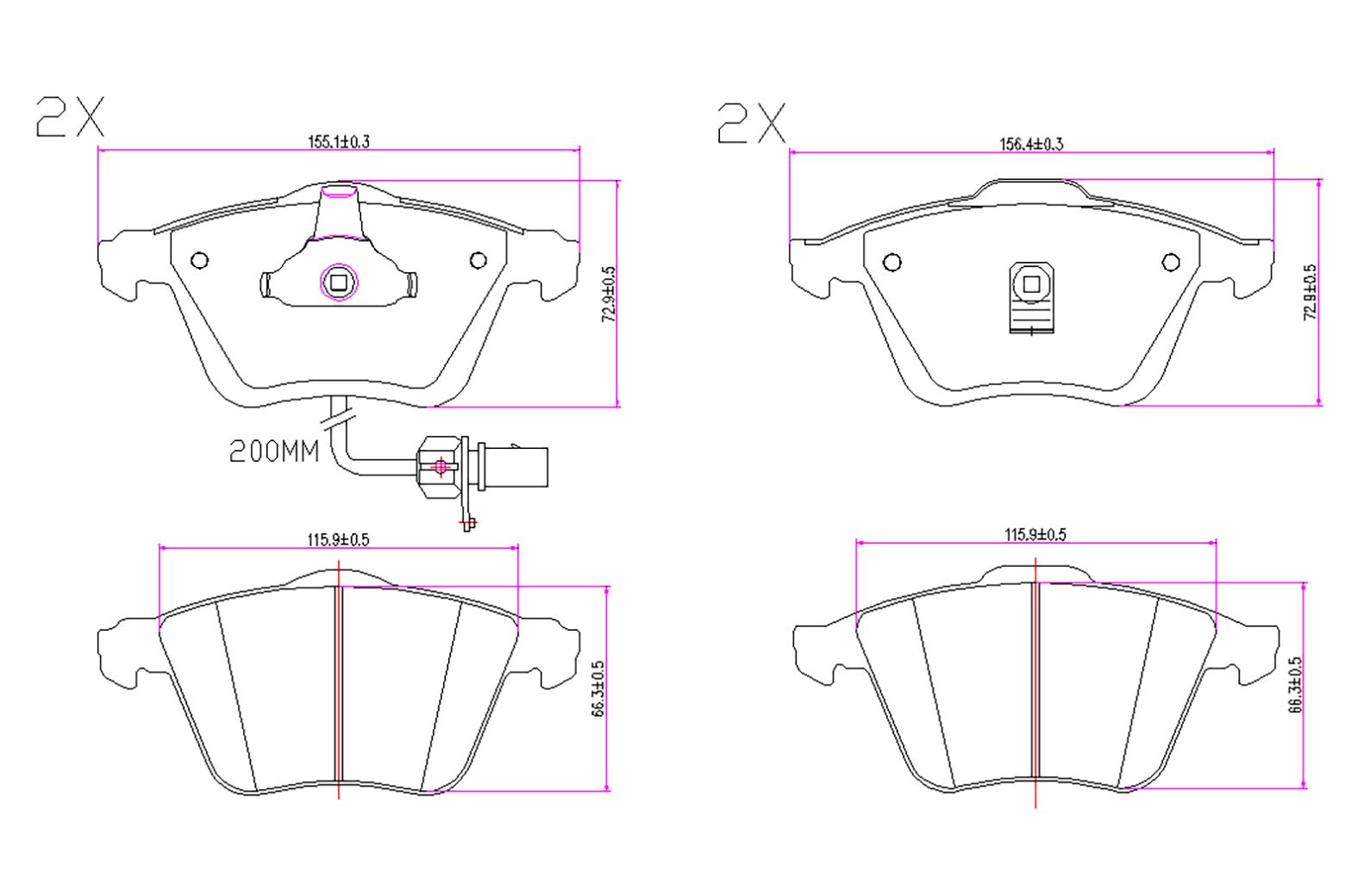 BOGAP A8210181 Brake Pad Set, Disc Brake | ML Performance Car Parts