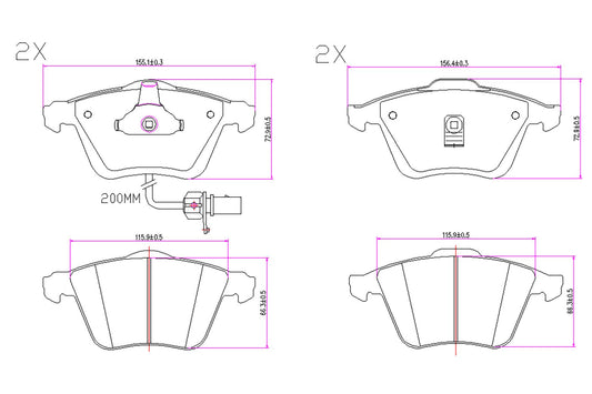 BOGAP A8210181 Brake Pad Set, Disc Brake | ML Performance Car Parts