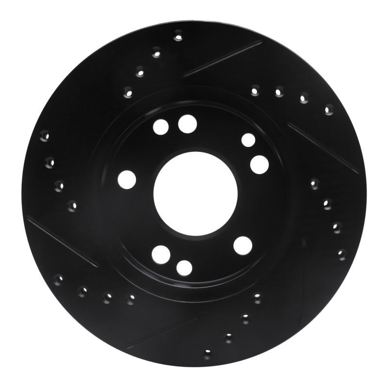 R1 Concepts R1 87-93 Mercedes-Benz 190D Front Right Drilled & Slotted Black Brake Rotor
