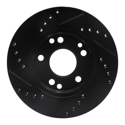R1 Concepts R1 87-93 Mercedes-Benz 190D Front Right Drilled & Slotted Black Brake Rotor