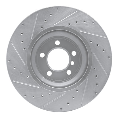R1 Concepts R1 02-08 BMW 750LI Front Right Drilled & Slotted Silver Brake Rotor