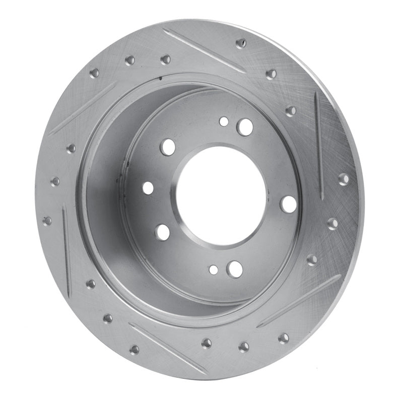 R1 Concepts R1 07-10 Hyundai Elantra Rear Left Drilled & Slotted Silver Brake Rotor
