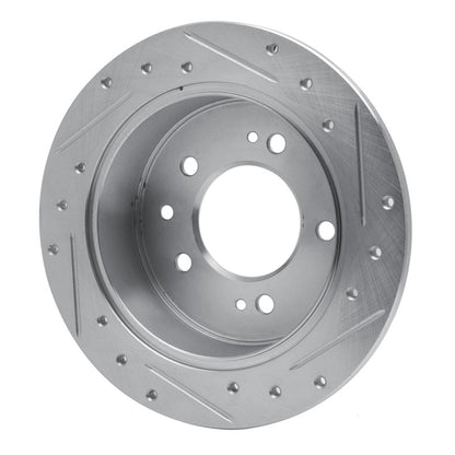 R1 Concepts R1 07-10 Hyundai Elantra Rear Left Drilled & Slotted Silver Brake Rotor