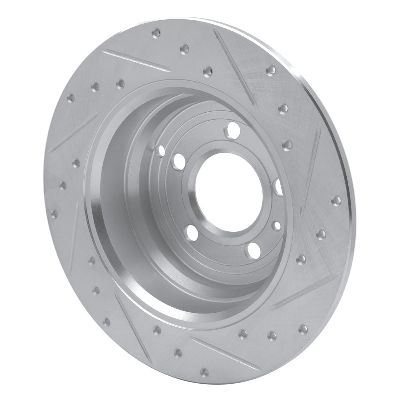 R1 Concepts R1 96-04 Volvo 850 Rear Left Drilled & Slotted Silver Brake Rotor