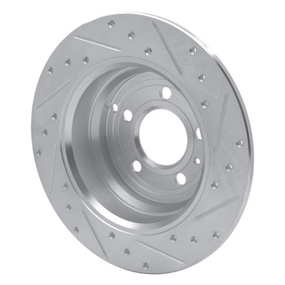 R1 Concepts R1 96-04 Volvo 850 Rear Left Drilled & Slotted Silver Brake Rotor