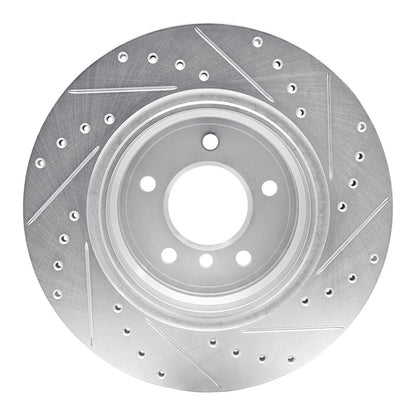 R1 Concepts R1 95-03 BMW Z8 Rear Left Drilled & Slotted Silver Brake Rotor