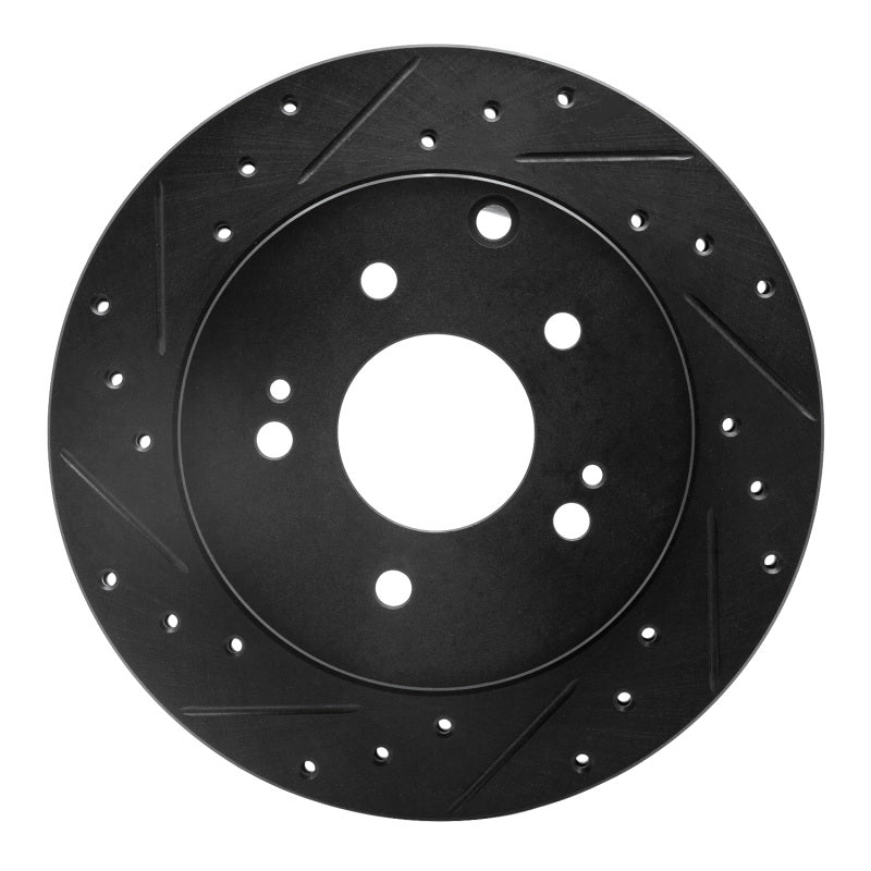 R1 Concepts R1 06-12 Mitsubishi Eclipse Rear Left Drilled & Slotted Black Brake Rotor