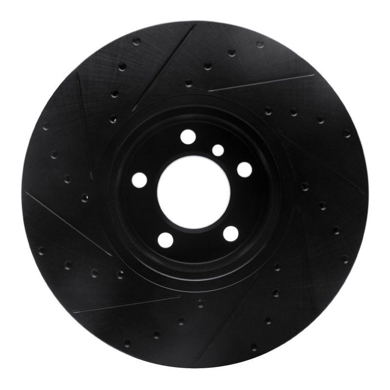 R1 Concepts R1 12-21 BMW 440I Gran Coupe Front Right Drilled & Slotted Black Brake Rotor