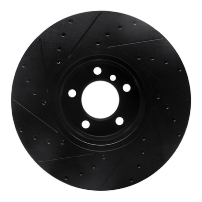 R1 Concepts R1 12-21 BMW 440I Gran Coupe Front Right Drilled & Slotted Black Brake Rotor