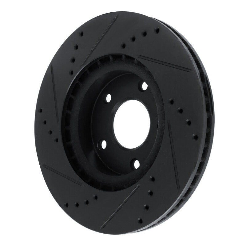 R1 Concepts R1 10-14 Renault SAFRANE (Mexico) Front Right Drilled & Slotted Black Brake Rotor