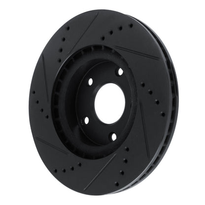 R1 Concepts R1 10-14 Renault SAFRANE (Mexico) Front Right Drilled & Slotted Black Brake Rotor