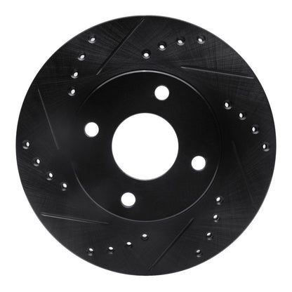 R1 Concepts R1 00-15 Ford Focus Front Left Drilled & Slotted Black Brake Rotor