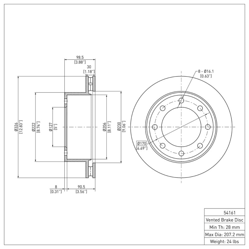 DFC 99-05 Ford Excursion Rear Brake Rotor