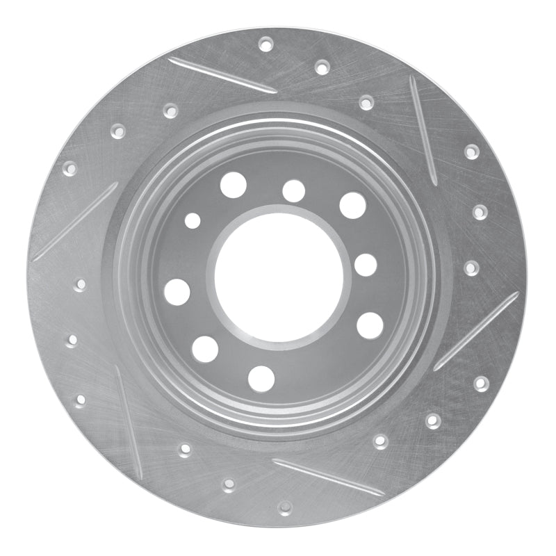 R1 Concepts R1 69-81 BMW 2800 Rear Left Drilled & Slotted Silver Brake Rotor
