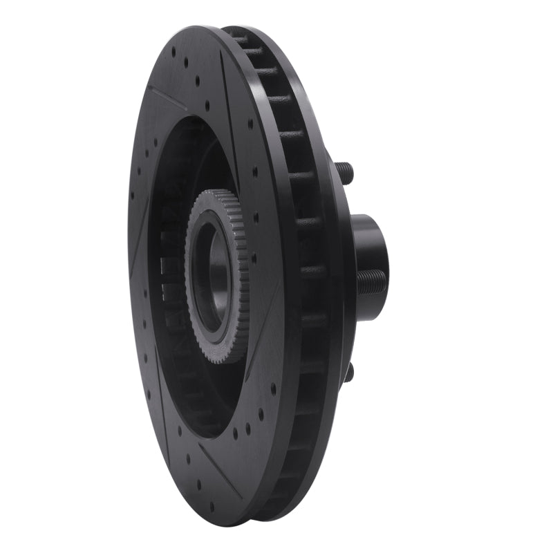 R1 Concepts R1 1992-2002 Chevrolet C1500 Suburban Front Left Drilled & Slotted Black Brake Rotor